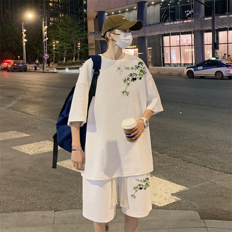 套装！华夫格套装短袖T恤短裤男TZ215-特P38,男装T恤,电商B367