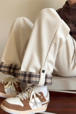 加绒灯芯绒长裤D5302-TP55控价78冬季保暖加厚格子翻边休闲裤男，男装休闲裤，电商A102-1