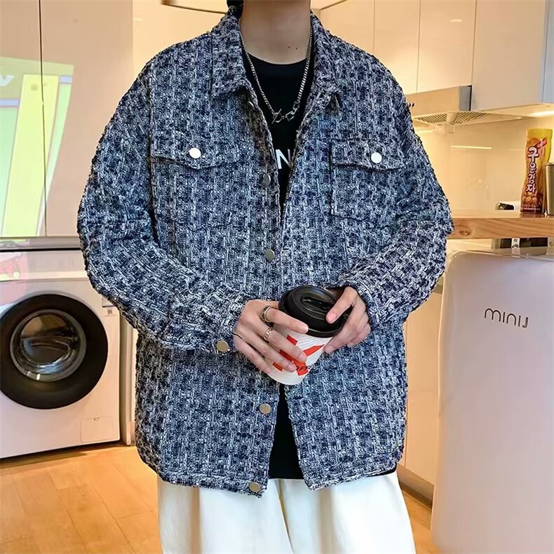复古小香风设计感夹克男女潮牌街头宽松格子休闲外套JK480-P59,男装夹克,星座1008