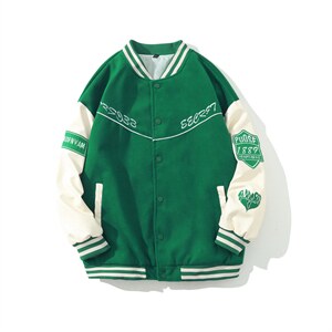 vintage棒球服男春秋季夹克新款ins潮牌美式宽松拼接外套8710-P72图片