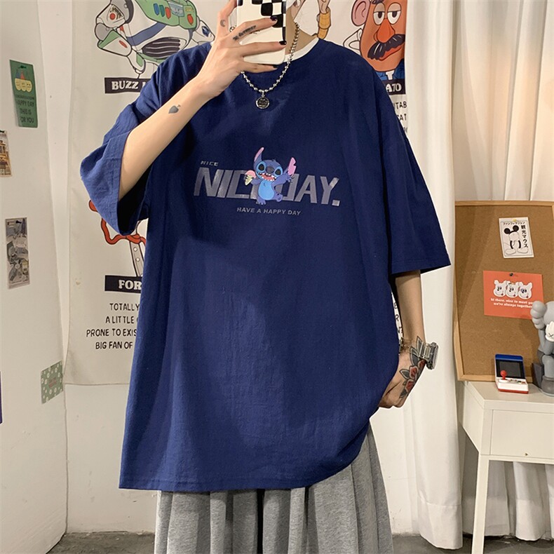 YT26173-P30亚麻短袖t恤男大码五分袖男宽松七分袖海报风，男装T恤，电商A040