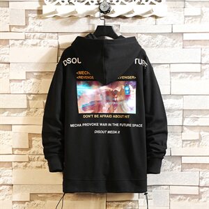【】A003-HW3090-P55春装新款连帽动漫印花卫衣 凹凸墙图片