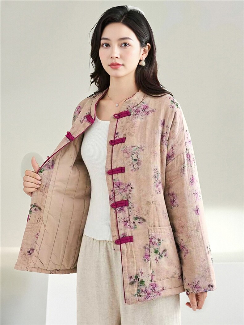 2025冬装新款修身保暖时尚菱形格连帽个性女士棉服外套,女装棉衣/棉服,江忆布依
