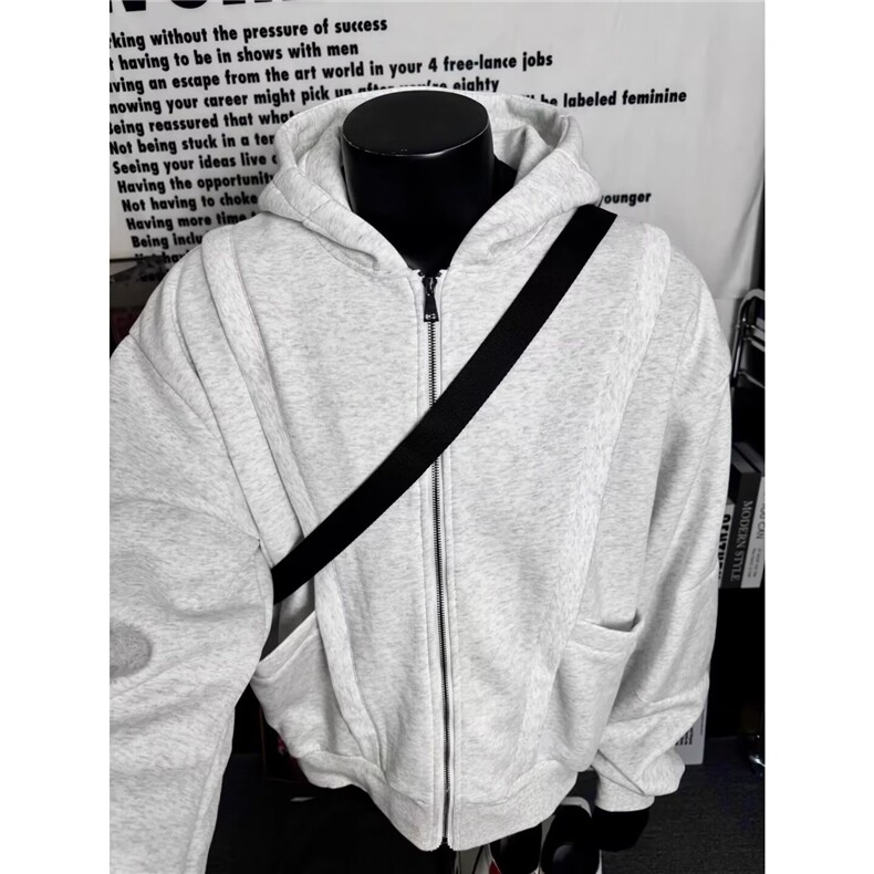 日系情侣卫衣开衫男运动休闲连帽宽松拉链外套潮513AKS2451P53,女装短外套,星座513A