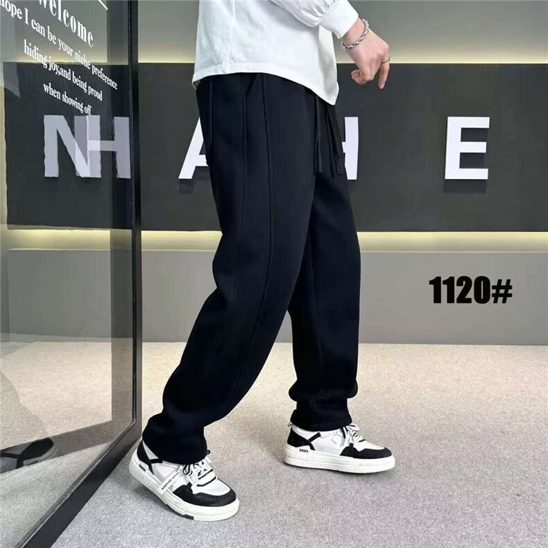 1506-1/KY2621加绒/P48冬款宽松直筒休闲裤男士痞帅弯刀裤子加绒,男装卫衣,星座1506-1