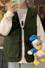 2021春季新港风海报墙大码男机能嘻哈工装多口袋马甲外套MJ002P55，男装夹克，电商A001