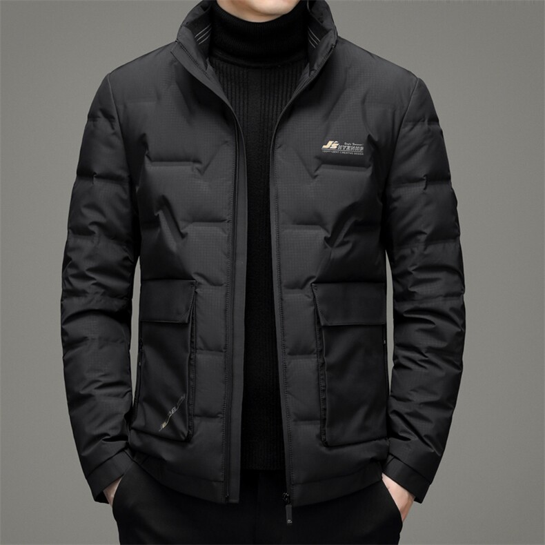 白鹅绒中年男士休闲立领羽绒服保暖羽绒爸爸装上衣YYYR19-P300，男装羽绒服，电商B212（原钱塘6029）