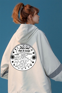 2026新款潮牌背后印花宽松港风带帽休闲夹克外套 JK635 P65控88图片
