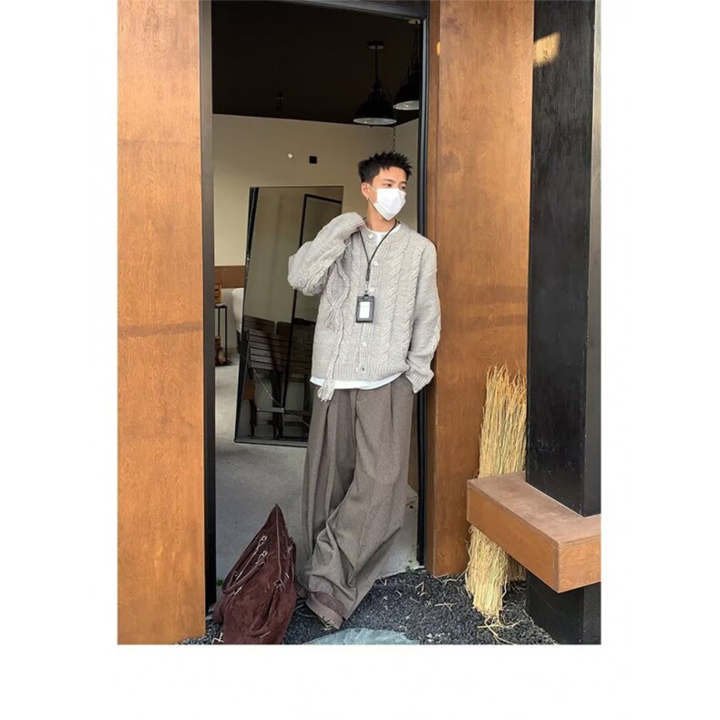 JY705-P59韩版潮流百搭裤子坠感阔腿拖地长裤网图,男装休闲裤,星座1501-3