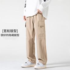 春夏工装男直筒裤子2025户外阔腿休闲美式高街冲锋长裤，男装工装外套，星座1210-1
