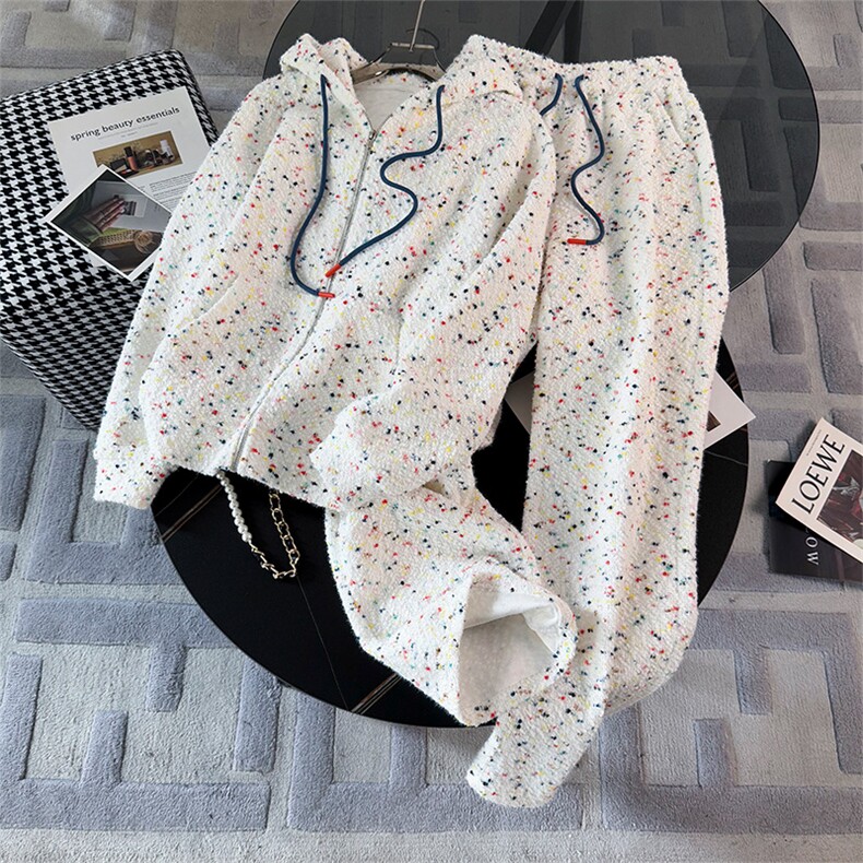 高级感时尚百搭连帽卫衣阔腿裤两件套，女装套装/套裙，江南