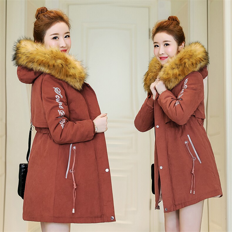 棉衣/棉服2020年冬季扣子长袖中长款时尚潮流休闲舒适，女装棉衣/棉服，依恋蒂丝