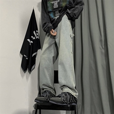 秋季新款牛仔裤男宽松潮牌男装潮牌休闲运动裤潮N01783-P45，男装牛仔裤，星座308B-1