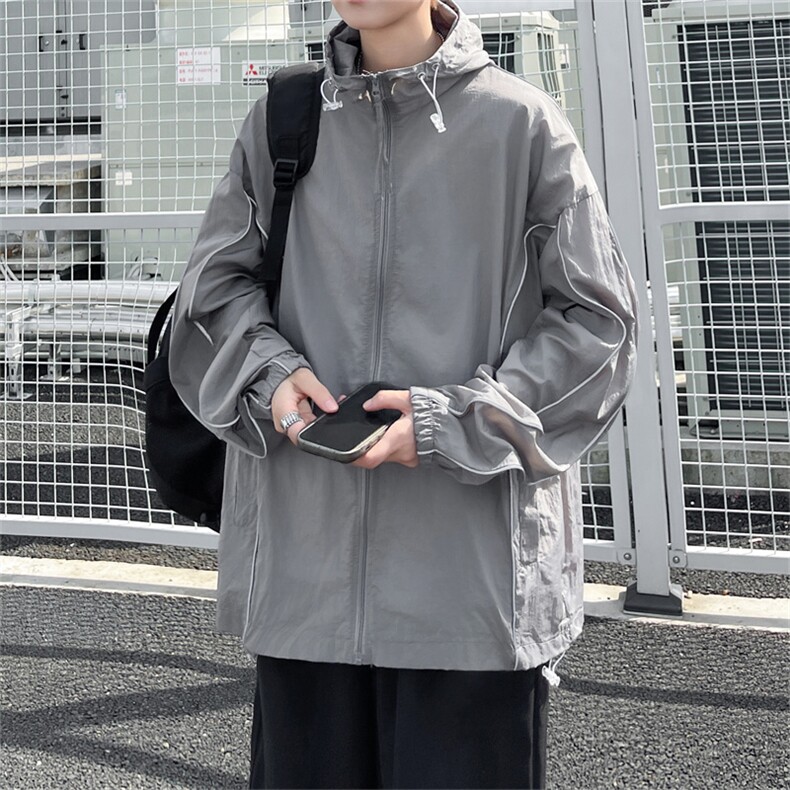 防晒衣男女韩版潮流反光条户外透气夏季2024新款ins外套W5816-P43，男装防晒衣，星座412-2