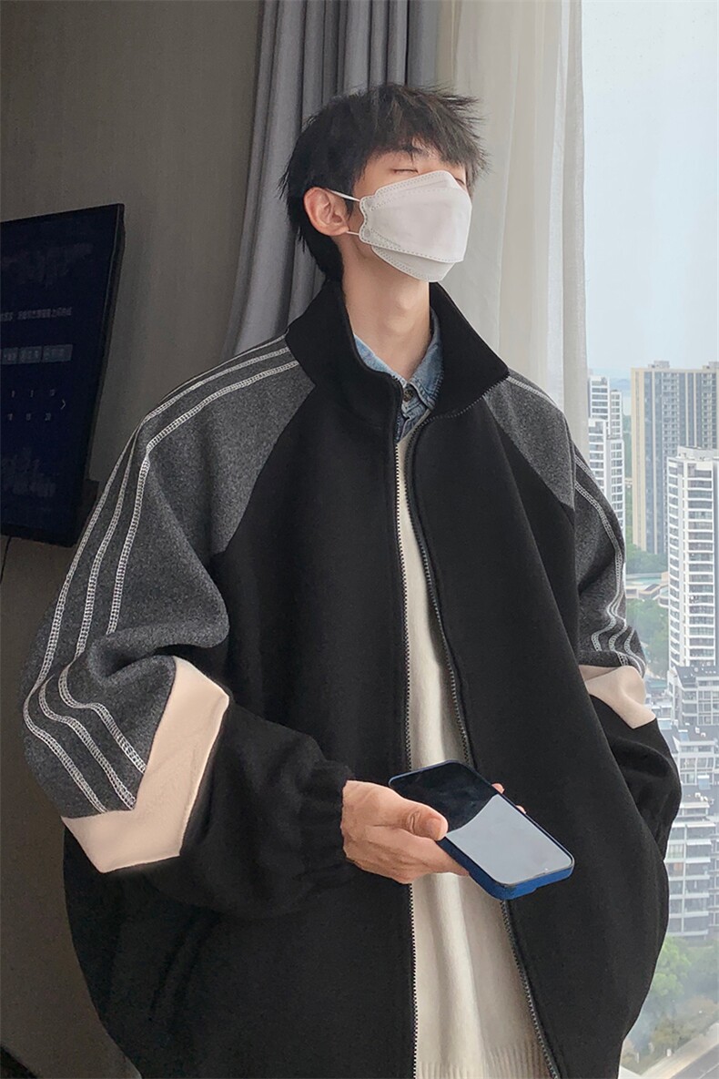 男装呢料呢子夹克2026秋冬季新款立领男生外套XZ514-2-F560-P115,男装夹克,星座514-2(原B239)