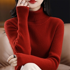 专柜同款半高领打底衫修身显瘦针织衫女内搭洋气长袖毛衫2022秋冬，女装针织衫/毛衣，暖姿羊绒