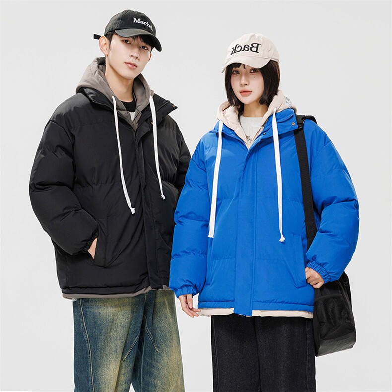 2025冬季棉衣男情侣时尚百搭棉服宽松日系假两件外套8062-P60,男装棉衣,星座1402-1