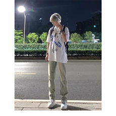 黄泥微喇叭牛仔裤男春秋季潮流百搭大码潮牌直筒修身美式高街裤子，男装牛仔裤，星座218-1（原230）