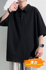 港风冰感POLO领T恤宽松百搭撞色插肩袖T恤吸汗透气TC3173-P25，男装T恤，星座717