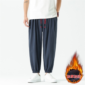冬季加绒加厚禅修居士服僧侣灯笼裤风亚麻裤休闲长裤 TP35图片