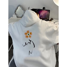 350g华棉潮牌印花连帽卫衣男女休闲春秋宽松时尚上衣5057-P43网图，男装卫衣，电商B245