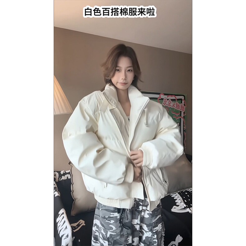 廓形短款港味松弛感棉衣日系复古韵味潮搭情侣款上衣HY875P95,男装棉衣,电商A102B