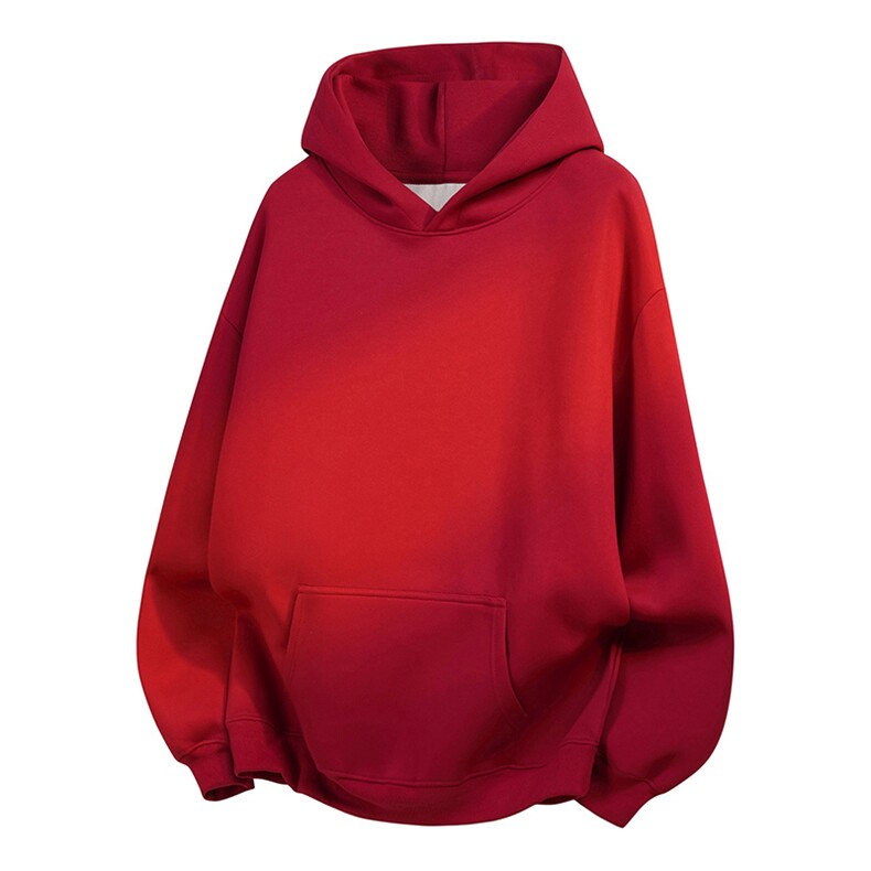 无帽绳版二开秋冬美式高街重磅曼巴棉纯色连帽卫衣外套X056，男装卫衣，电商A486-1