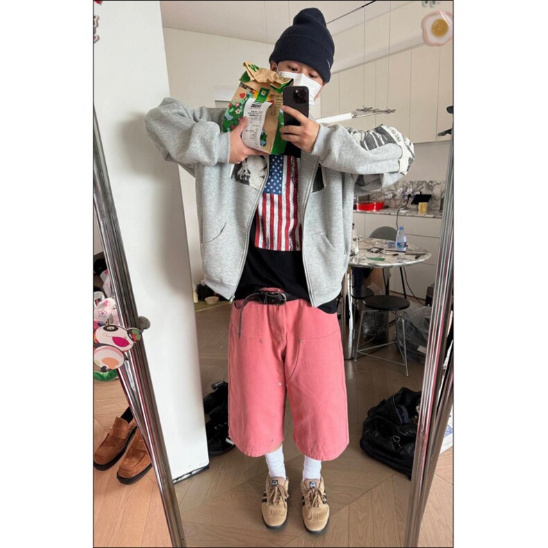 美式复古贴布印花设计连帽卫衣男女宽松开衫帽衫外套,女装短外套,四季星座505