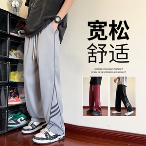 直播数据款 春季新款撞色侧条纹伞兵裤宽松直筒休闲裤 K503-P32图片