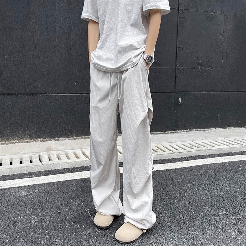 夏季冰感伞兵裤男百搭宽松高街褶皱休闲长裤美式潮牌B8488-P36图片