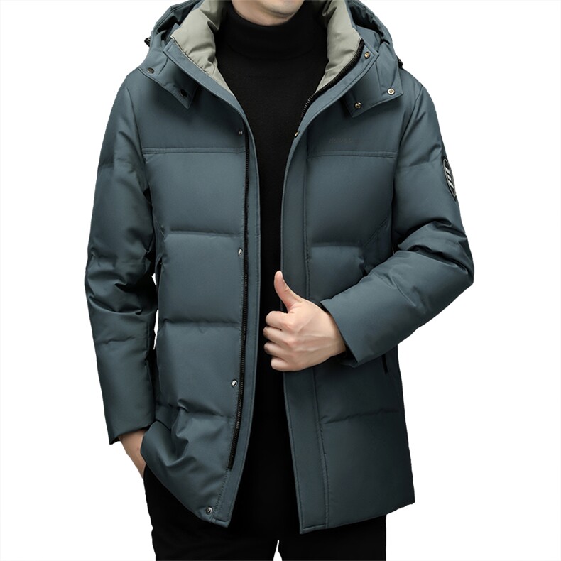 冬季2023新款男士可拆卸帽羽绒服中年加厚男装休闲鹅绒保暖外套,男装羽绒服,电商B212（原钱塘6029）