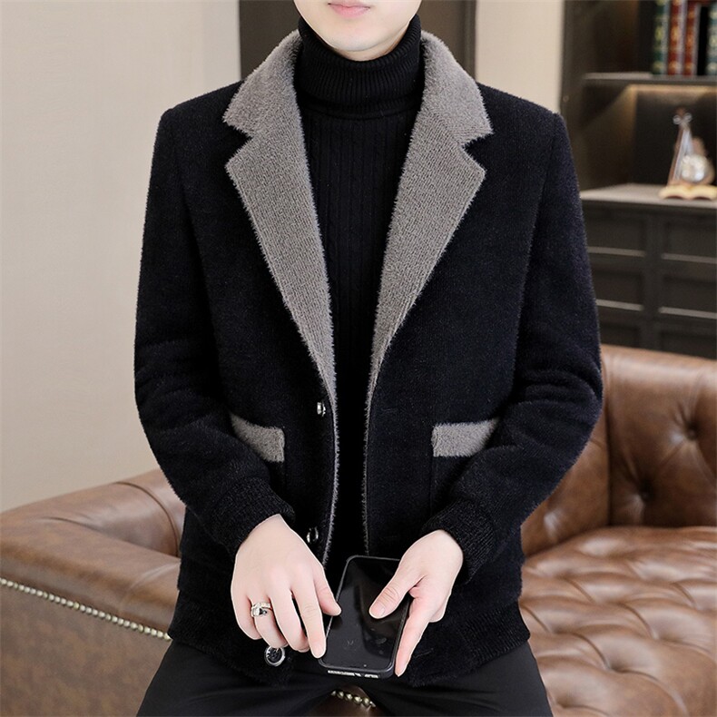 冬季高品质短款西装领夹克毛呢外套大衣加棉加厚A55P150控238，男装毛呢大衣，电商B226