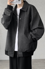 8XL-M脏脏痞帅皮衣外套男秋冬加厚PU皮夹克宽松大码皮袄JK006P95，男装夹克，电商B312