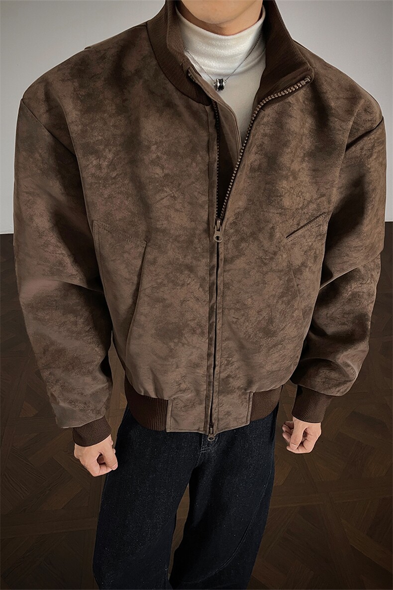 加绒皮衣扎染棉服美式复古夹克冬季短款外套男5D1182-TP70不,男装夹克,电商A102
