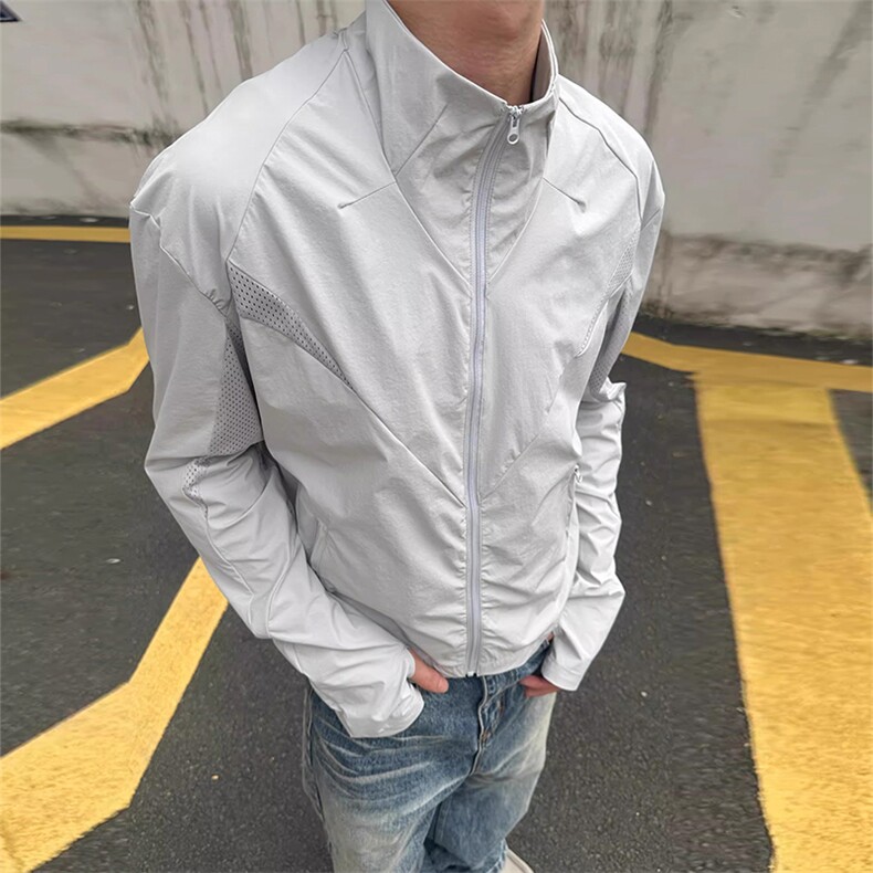 春夏款高品质冰感速干防晒服休闲户外运动外套透气弹力机能风夹克,男装防晒衣,电商A443