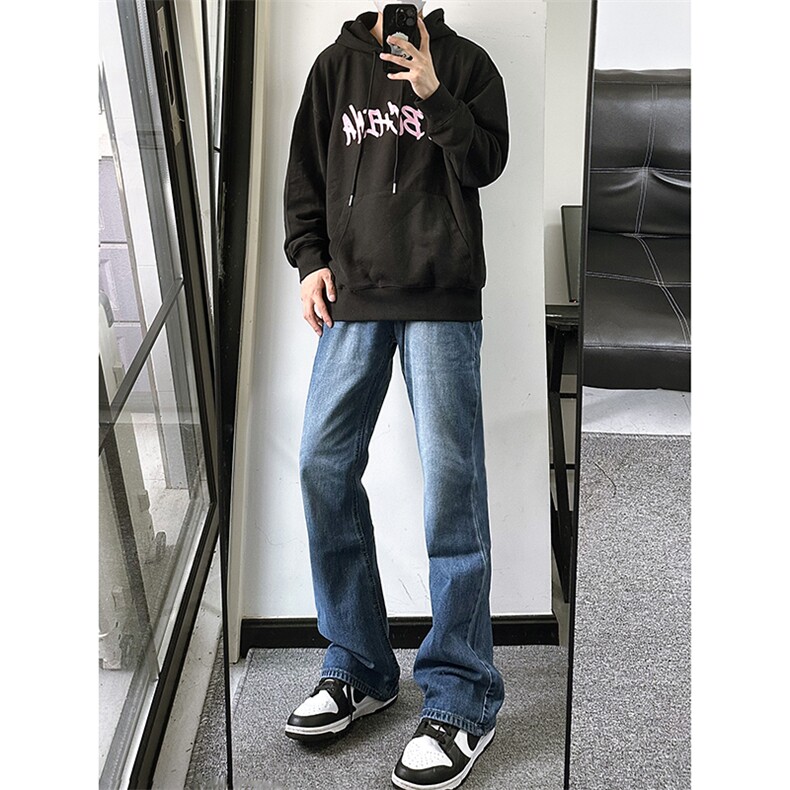 B221美式ins高街暗黑光版修身微喇牛仔裤LK23137-P55控78,男装牛仔裤,电商B221
