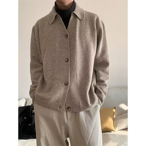 MM297-P60美式复古新款休闲慵懒风V领针织开衫毛衣图片