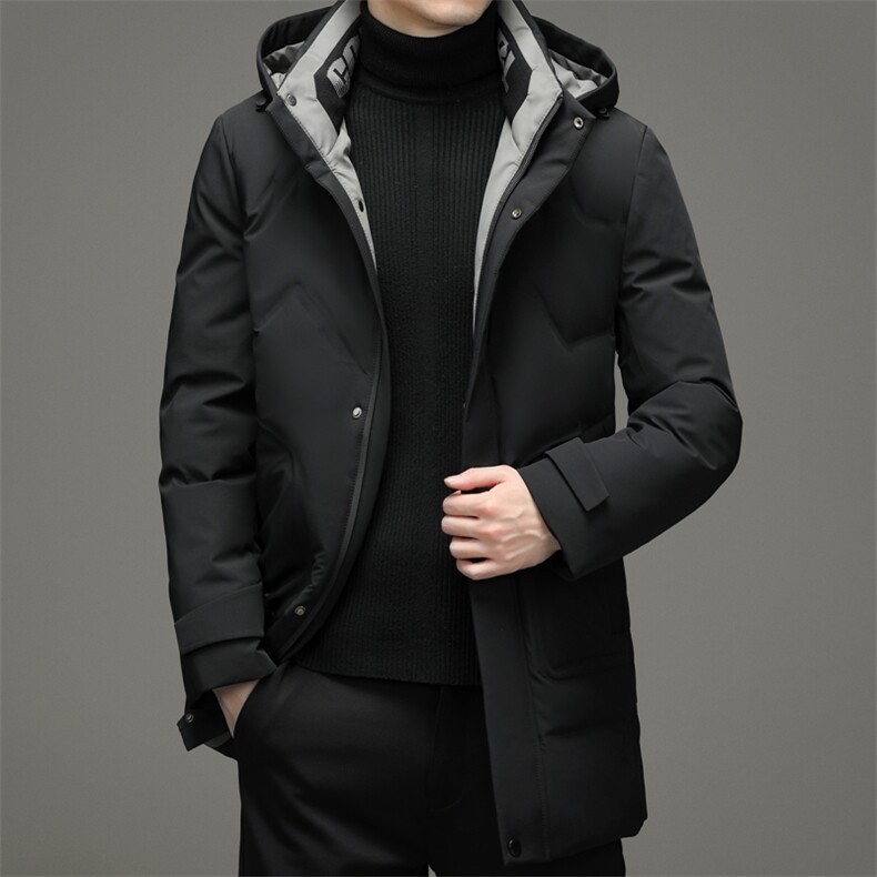中年男士冬季新款羽绒服休闲拉链宽松休闲连帽羽绒服HB1806-P295，男装羽绒服，电商B212（原钱塘6029）