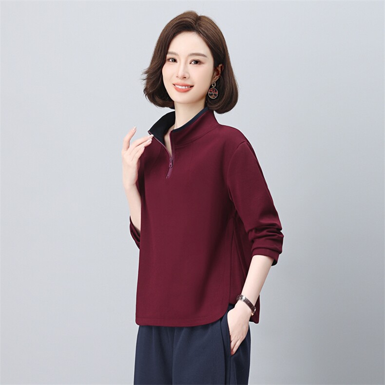 长期有货半拉链立领卫衣女2026年春秋新款小个子时尚宽松休闲上衣，女装卫衣/绒衫，璐依舞