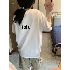 网图有货美式卡通人物OK印花短袖T恤男女情侣宽松上衣A584-P25，男装T恤，星座1505