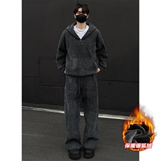 特批P108无差价冬季雪尼尔雪尼尔小香风粗花运动套装TZ5141J加绒，男装休闲套装，电商A001