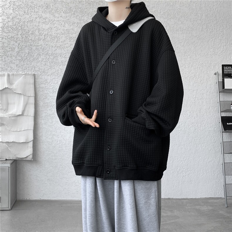 M~8XL开衫夹克/连帽卫衣大码连帽重磅秋冬加厚休闲外套KS2102P80,男装夹克,电商B238