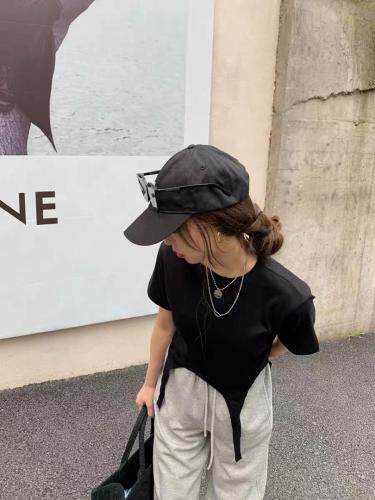 【现货】夏季新品不规则下摆短袖，女装，F/TU
