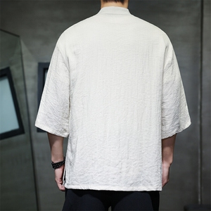 夏季风盘扣七分袖衬衫男士大码上衣CS2501-P6578图片