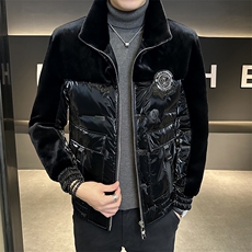 爆品冬季男士时尚加厚仿皮草保暖爸爸装商务夹克外套ZX8939-P310，男装夹克，星座1105-3