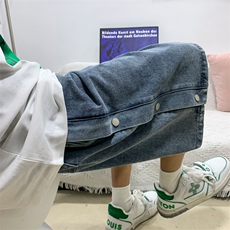 2023牛仔短裤排扣潮牌百搭宽松休闲五分裤313A-1-NZ003-P45控58，男装牛仔裤，星座808A-1