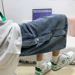 2023牛仔短裤排扣潮牌百搭宽松休闲五分裤313A-1-NZ003-P45 控58图片