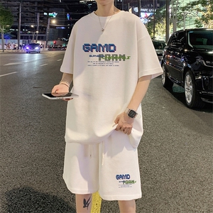 ！2024夏季新款男士华夫格短袖T恤套装夏天一套HTZ33P50图片