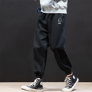 K12072-P40 加绒P50 束脚纯棉运动裤男士休闲裤大码宽松卫裤男图片