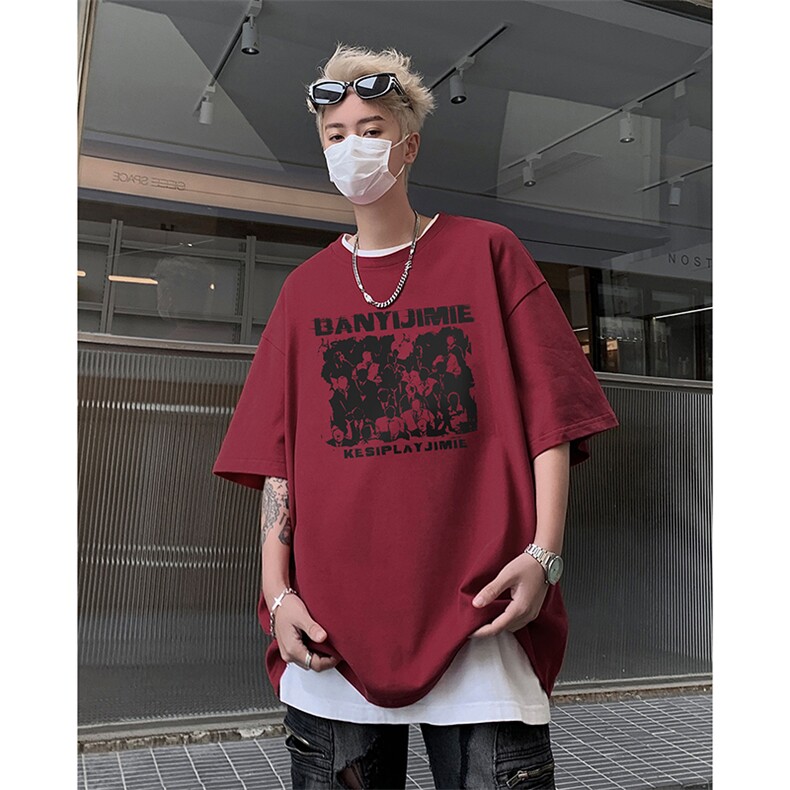 纯棉印花T恤XY5535-TP25控价38青少年夏季2024潮流印花百搭短袖,男装T恤,电商A102-1